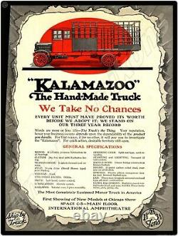 Vintage Look Kalamazoo Trucks NEW Metal Sign- 24 x 30 USA STEEL XL Size 7 lb