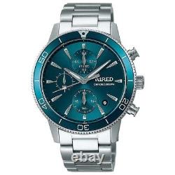 WIRED TOKYO SORA Chronograph AGAT429 Men's Watch Blue Green Dial New in Box